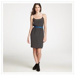 J. Crew spaghetti strap dress w/ beige polka dots